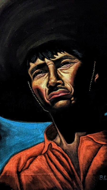 VINTAGE OIL PAINTING GAUCHO COWBOY PERU ECUADOR BRAZIL MEXICO MCM ART DECOR