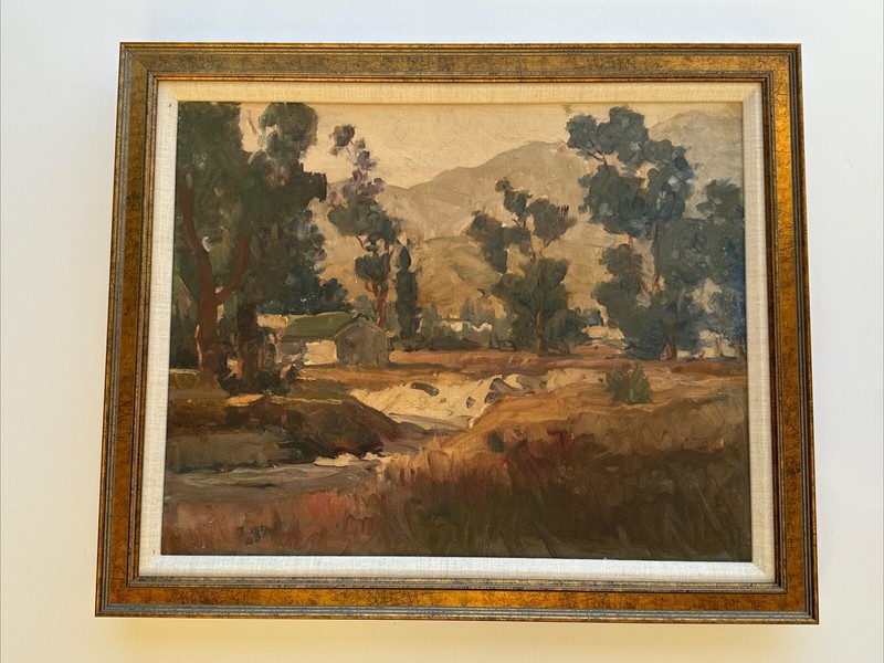 ANTIQUE PAINTING EARLY CALIFORNIA IMPRESSIONIST LANDSCAPE EDWIN AARDAL DISNEY