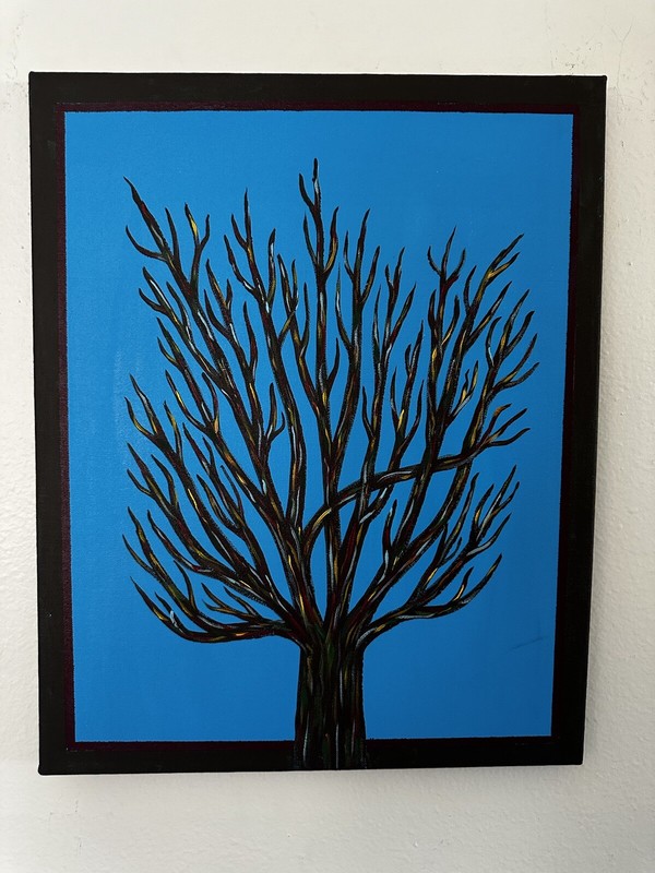 16×20 inch «Johnny Davis Abstract Acrylic on Canvas Painting – Original Artwork»