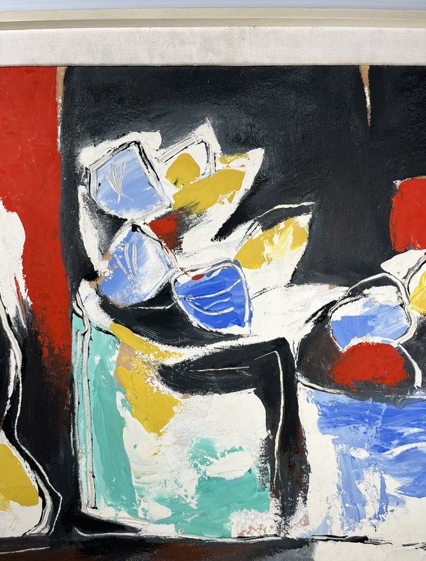 JOHN OTTERSON CUBIST MODERNIST ABSTRACT MODERNISM FRUIT STILL LIFE OIL PAINTING gallery