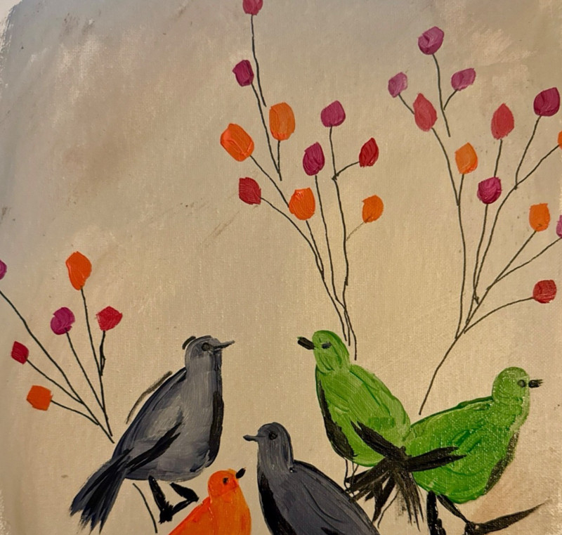 The Committee Original Acrylic 11x14 Canvas Bird Wall Art Signed Nature Gift gallery