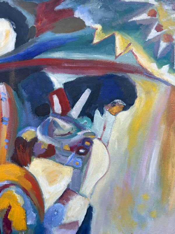 Wassily Kandinsky Abstract Oil Painting on canvas signed and stamped 20 x 28 in. gallery
