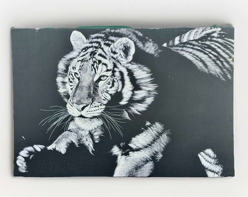 Julie Chapman “Burning Bright Tiger” Photo Print On Canvas 35.5”x23.5”