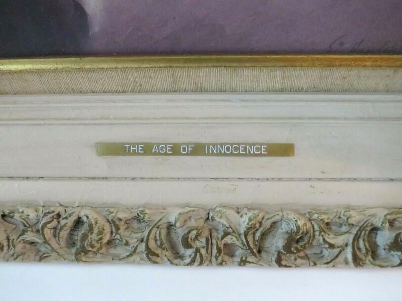 Original Vintage Portrait Painting Simon Vanderlaan Age Of Innocence 1950s SV42 gallery
