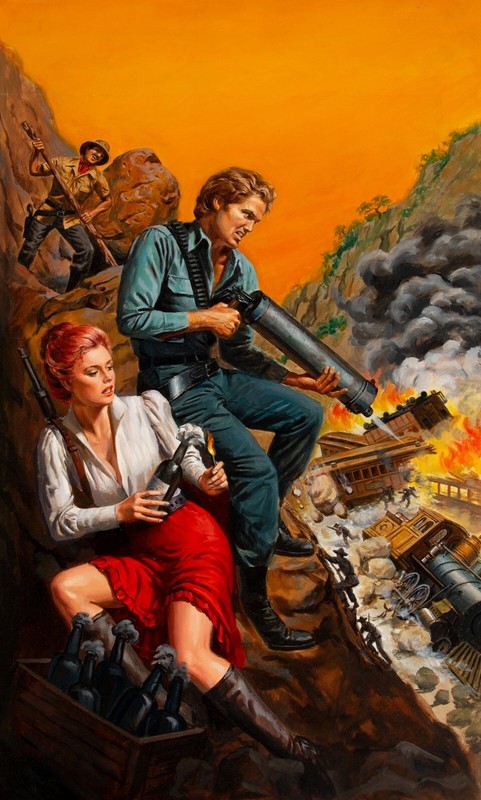 Samson Pollen – Renegade: Guatemala Gunman, ORIGINAL COVER ART! – Mens Magazine!