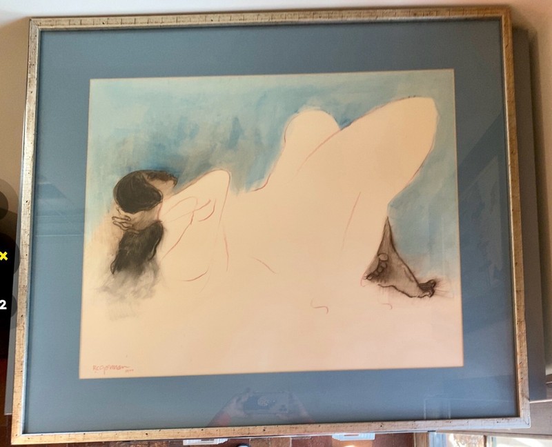 R.C. Gorman «untitled», Signed Original Oil Pastel 1977 COA from Gorman Gallery