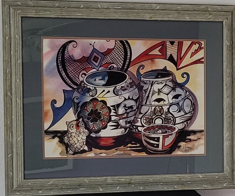 original watercolor painting by Alice Daena Hickey signed 27″ x 19″, framed