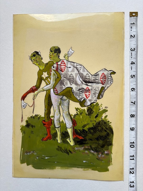 David Gremard Romero Original Art, Superhero Twinks, Double Portrait, painting
