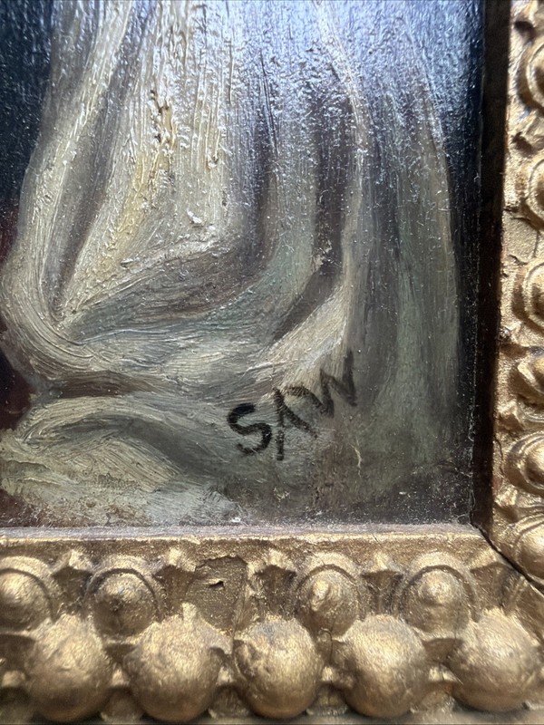 Medium Mid-19th Century AMERICAN Oil Painting Portrait of Girl Sophia Walker gallery