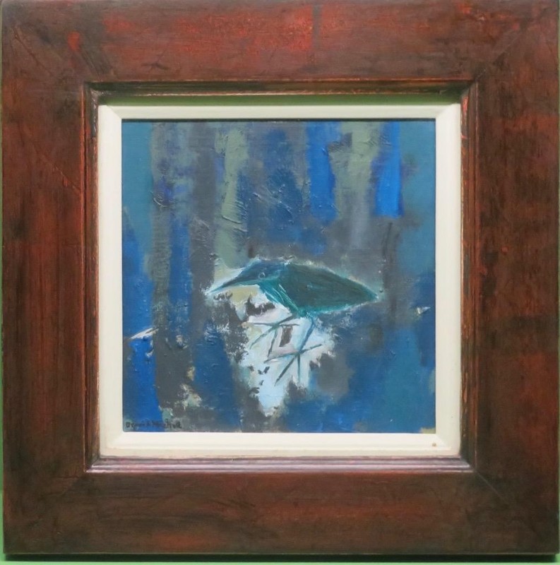David Michie RSA (1928-2015) Scottish oil painting «Green Heron Santa Barbara»