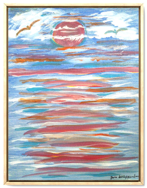 Colorful Sunset 11×14 Modern Home Decor Original Signed Canvas Art Acrylic BACH