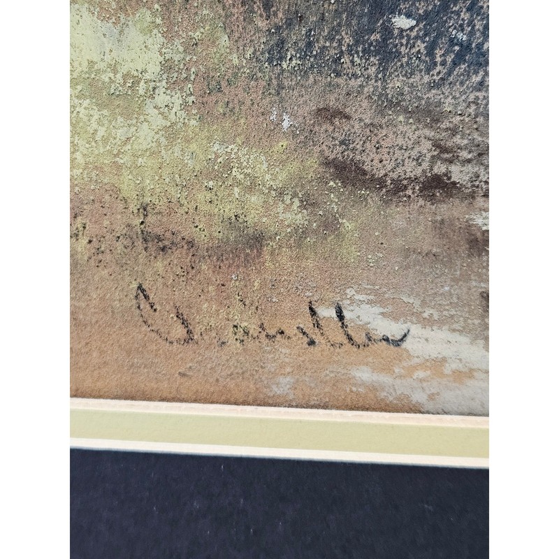 Vtg Original Landscape Hand Painted On Board Lake Forest Nature Wall Art Signed gallery