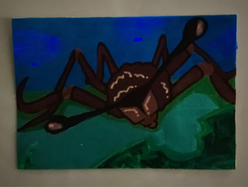 ACEO Original Stockeye Insect Bug Stylized Acrylic Art Cards Glow in Dark Nova gallery