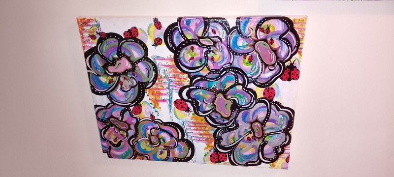 Hand Painted Acrylic Art on Canvas – «LB Invasion of PopKorn City» Painting