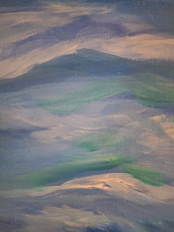 Original Hand Painted 11x14 Expressionist Ocean Blue Acrylic Panel Art Signed gallery