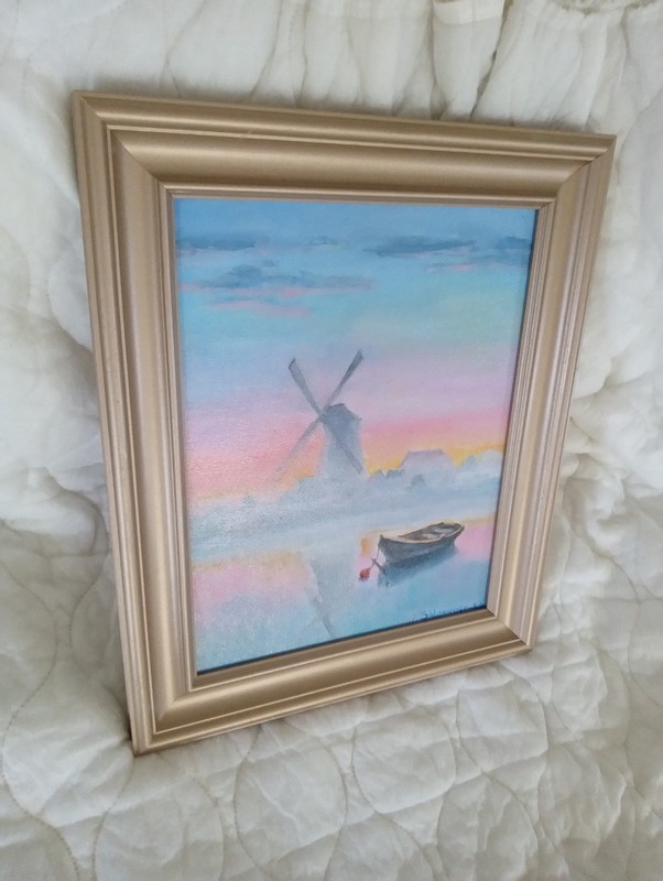 Nataliya Shlomenko Framed oil on canvas «Morning Fog»