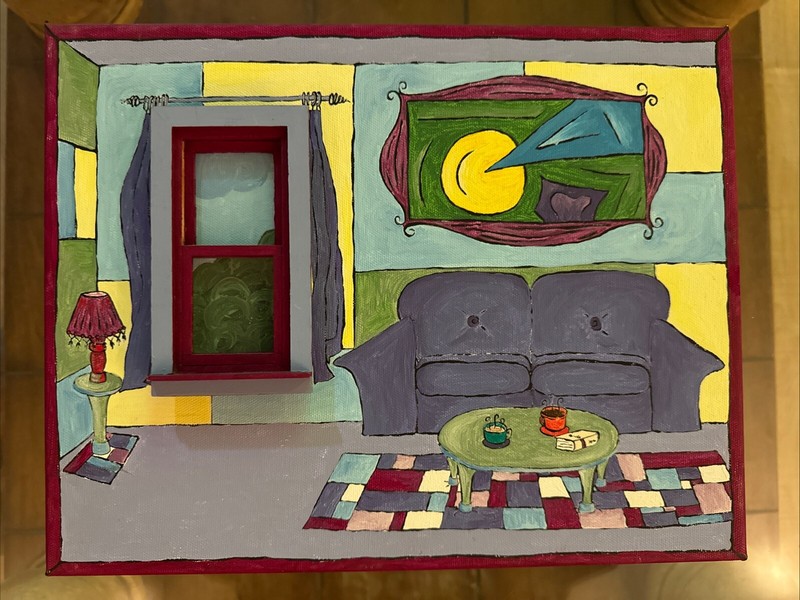Still Life Art Acrylic Painting 3D Window By Heidi Forever