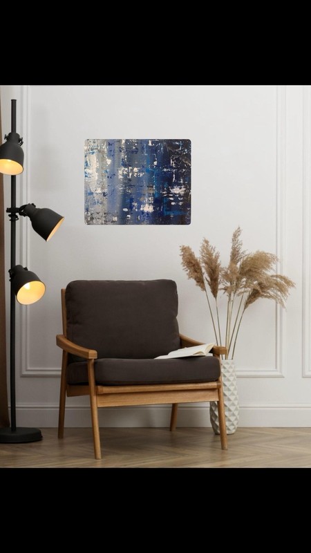 Large Abstract Wall Art 16×20 Original Painting Blue Gray Modern Canvas
