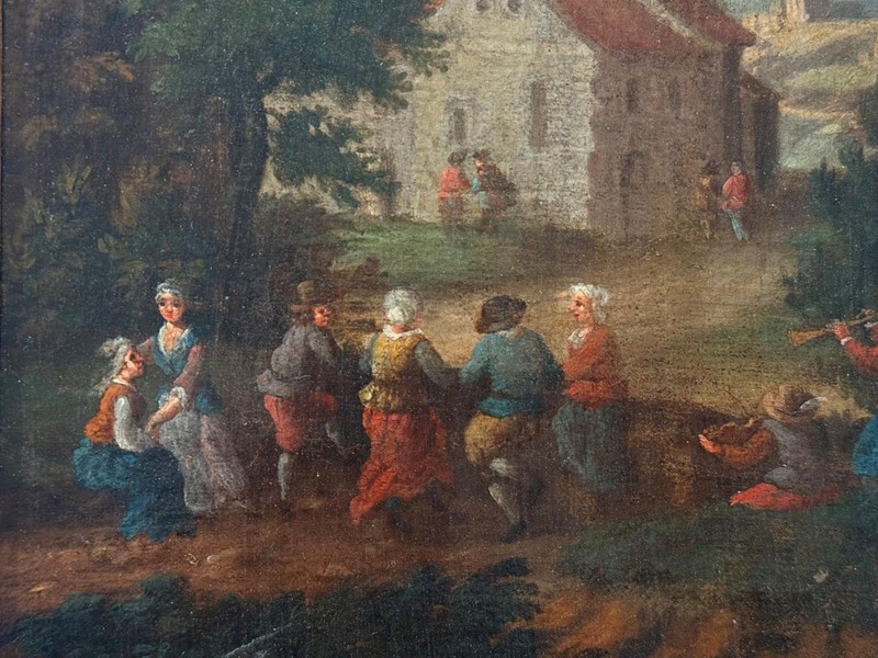 Flwr Pieter Bout Countryfolk in Flanders, a Celebration Oil Painting c1680/1700 gallery