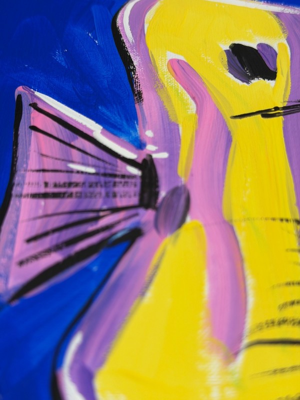 Original Butterflyfish Ocean Pop Art Acrylic Painting - 11x14" Mixed Media Paper gallery