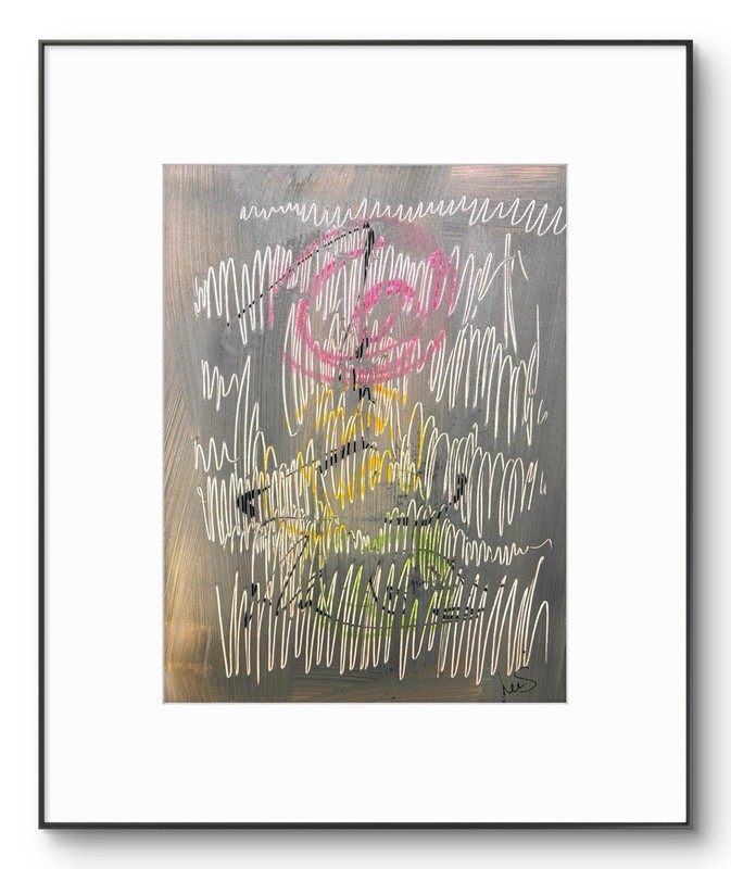 Original Abstract Expressionism 9X12 Paper Pink Minimalist Signed 8