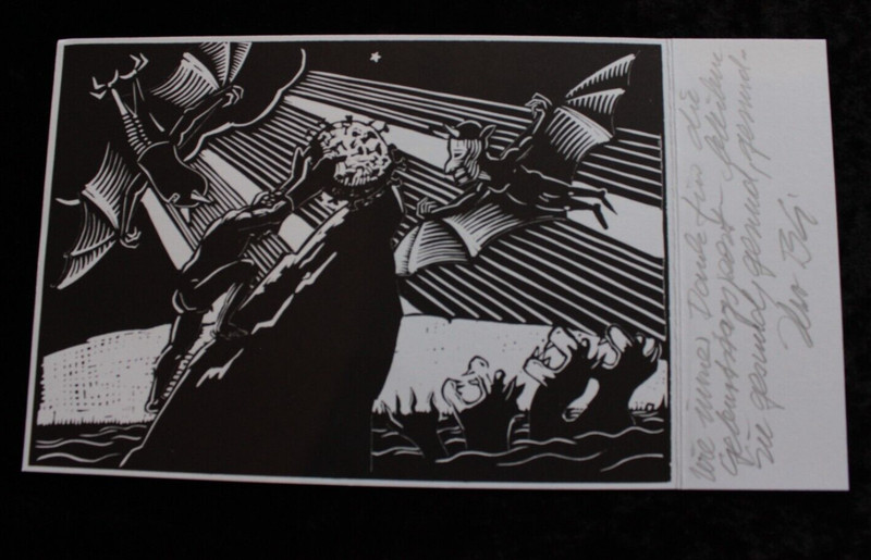 Professor Berndt Göbel German Artists, Congratulations Card Lithograph
