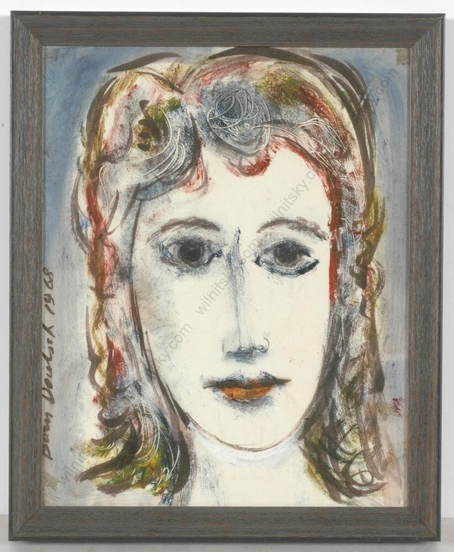 Boris Deutsch (1892-1978) «Portrait of a young woman» watercolor, 1968 (1)