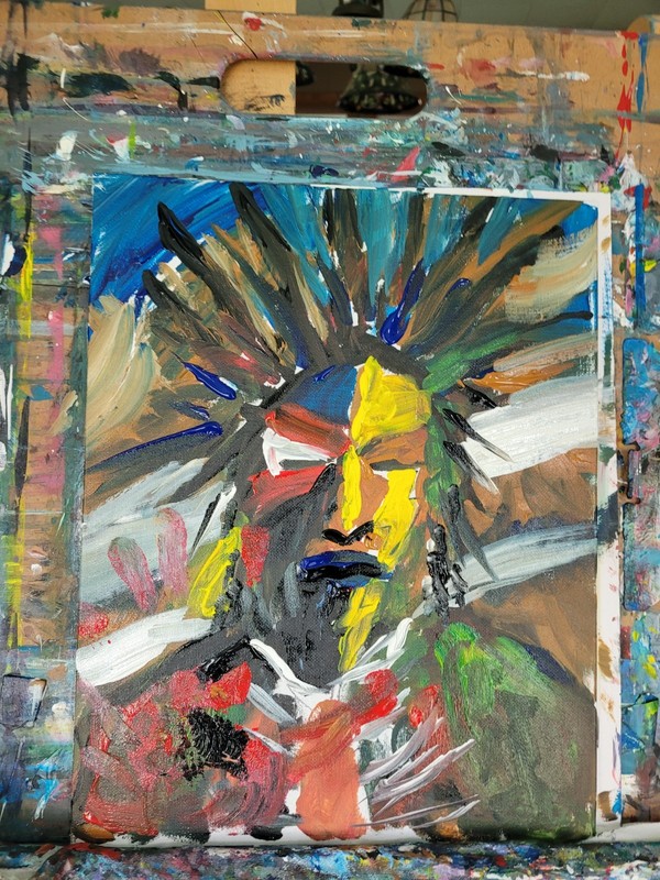 Chief Unique Abstract Expressionism Wall Art Canvas Board 11x14 gallery