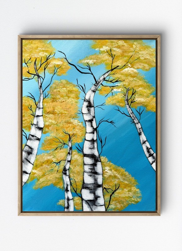 Original Landscape Trees Art 14×11 Canvas Contemporary Modern Home Museum Decor