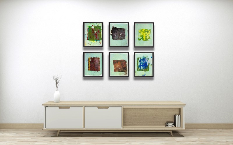 Sam Gilliam Six Works – Collection of 6 Signed Originals Mixed Media on Paper