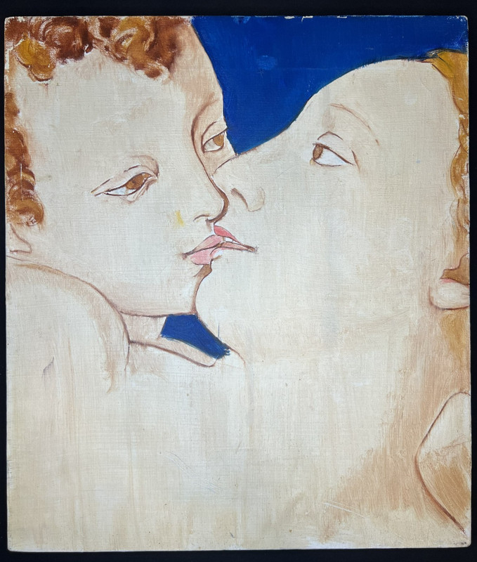 The Kiss – 20th Century Acrylic Painting on Canvas