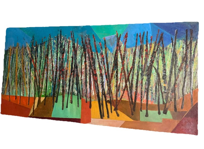 Ed Forrest Original Abstract Oil Painting On Canvas Signed