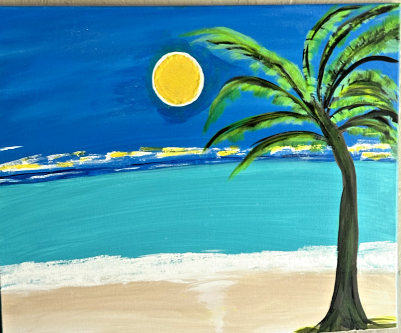 Caribbean Acrylic painting on canvas 24×36 or larger, handmade brand new.