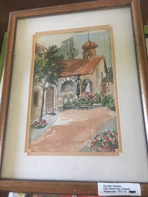 water color painting by dorothy marker 18 X 13 Inches - OLD WORLD CHURCH gallery