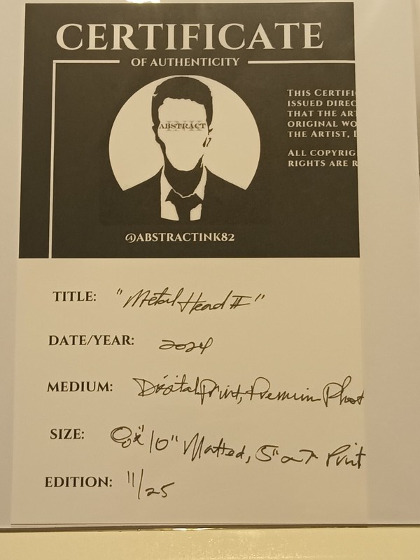 DAVID WEISBERG Signed Iron Man-Metal Head II LE 11/25 8x10 Custom Matted 5x7 gallery