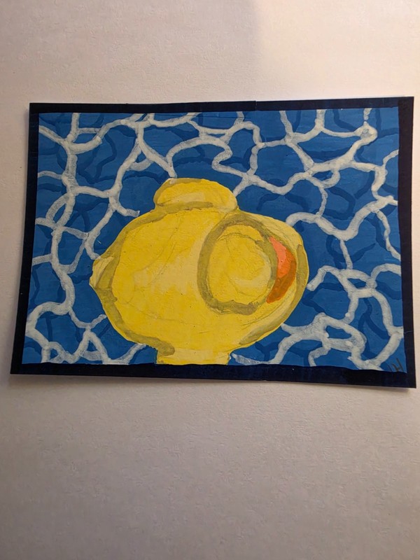 aceo original painting duckie from above 2