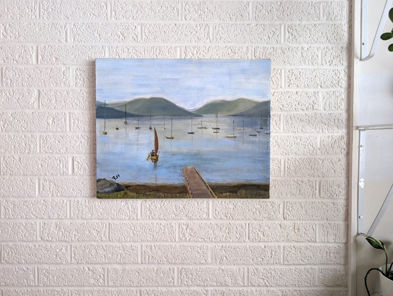 Original Signed Painting | Boats in Harbor gallery