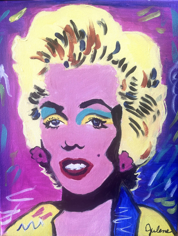 Original Acrylic Portrait Marilyn Monroe 11×14, Home Office Decor