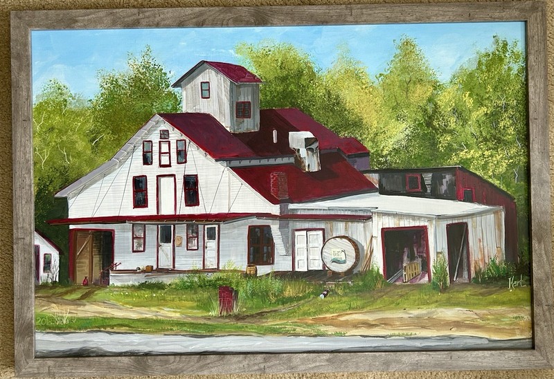 Original Framed Oil Painting Signed HART American PA, Farm / Barn 38” x 26”
