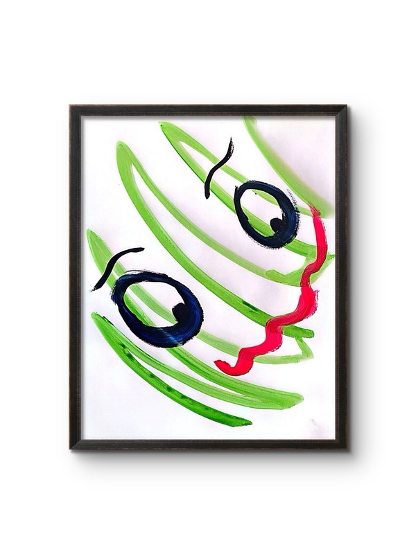 Seeing Double | Original Abstract Face Acrylic Painting on Paper