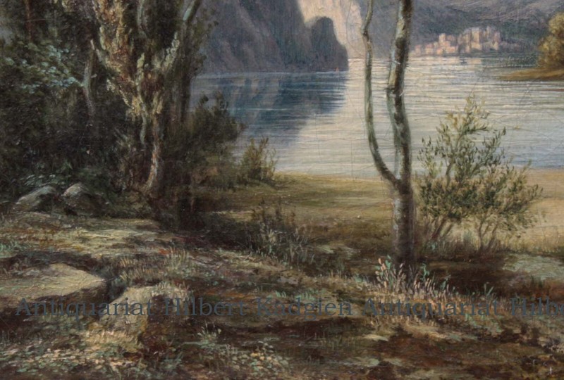 "Bucolic Landscape" Oil Painting from circa 1700 with Frame gallery