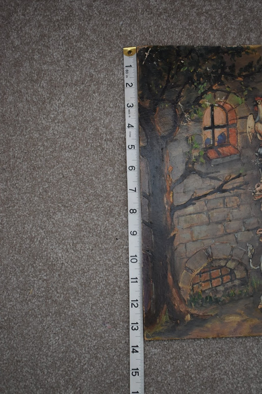 Bremen Town Musicians Hand Painted Artwork German Folklore 1949 gallery