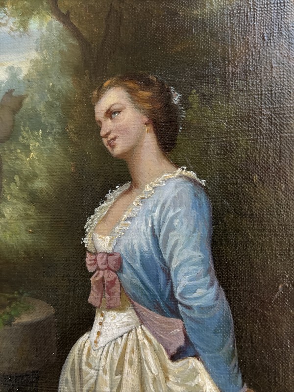 MASTERFUL 19TH CENTURY PAINTING PRETTY WOMAN FEMALE MODEL ICONIC STATUE MYSTERY gallery