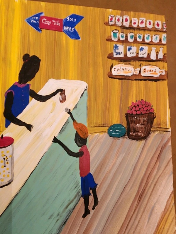 2001 Signed Toby Black Grocery Painting - Penny Candy gallery