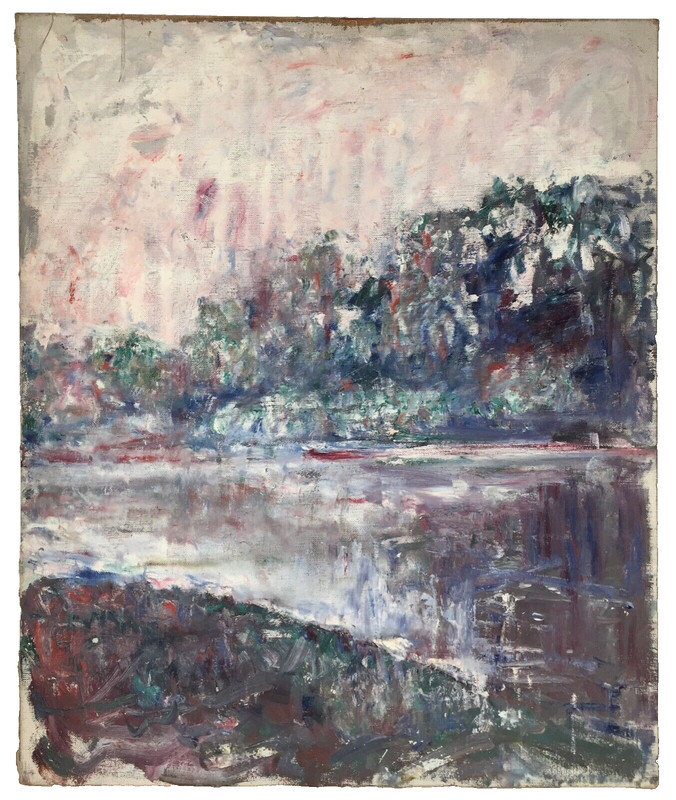 Henri DUMONT (1859-1921) – Oil on Canvas – French Impressionism Edge pond
