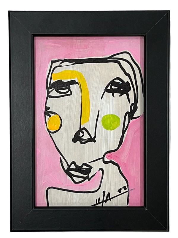 PAINTING OIL AND ACRYLIC ON FIBERBOARD 4”X6”(FRAME INCLUDED) CUBAN ART by LISA.