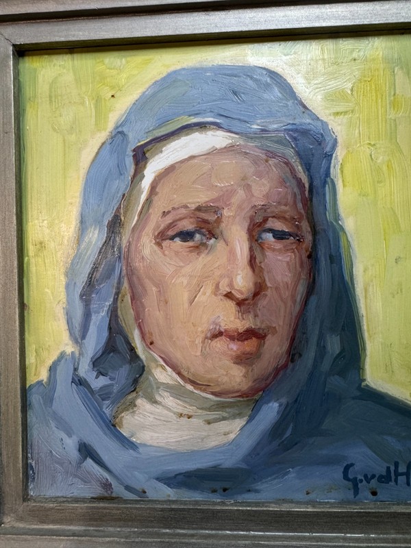 Gerardus Gerard Van der Heyden (1885 - 1981) "Portrait Of A Nun" Oil Painting gallery