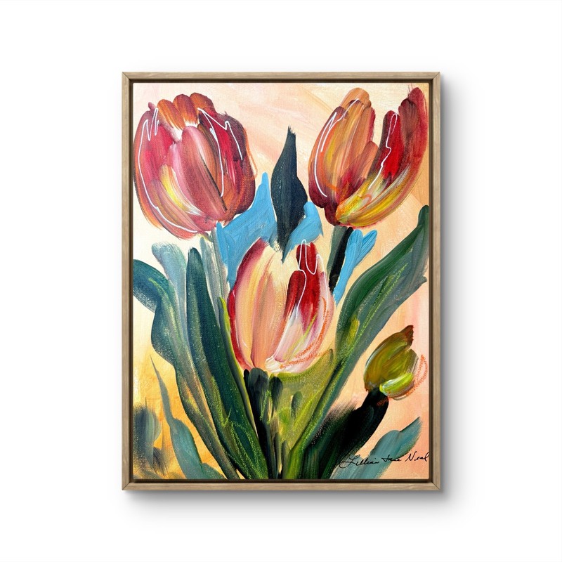 Neal 11″x14 Original Abstract Acrylic Floral Painting on Canvas