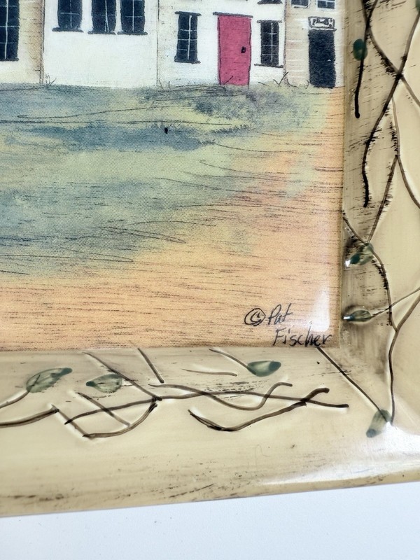 Hand Painted Salt Box Houses by PAT FISHER Folk Art Ceramic Hanging Wall Decor gallery