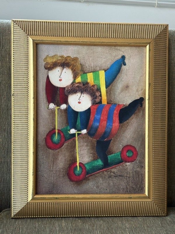 “J. Roybal original acrylic on canvas, 17×12, Framed